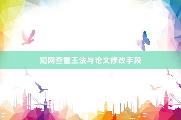知网查重王法与论文修改手段